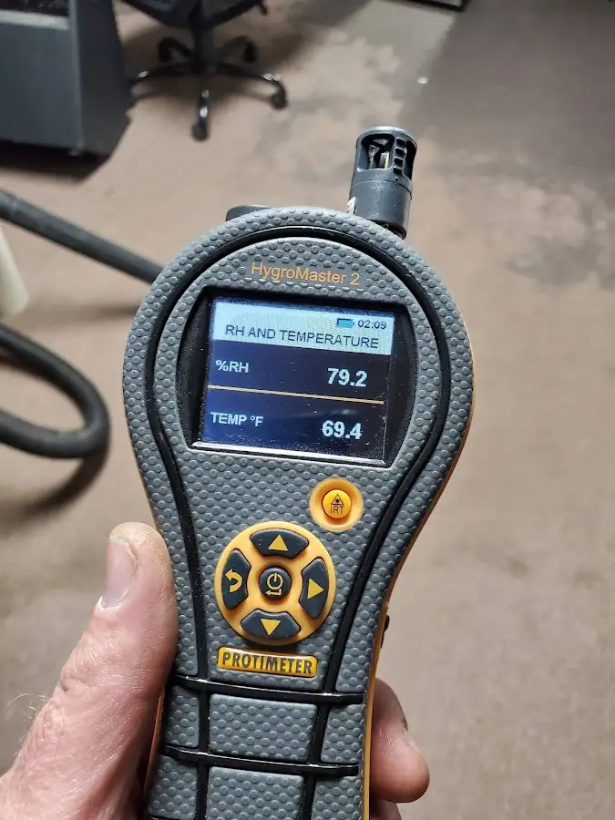 Moisture meter humidity assessment for Fire & Smoke Damage Restoration in Doffing