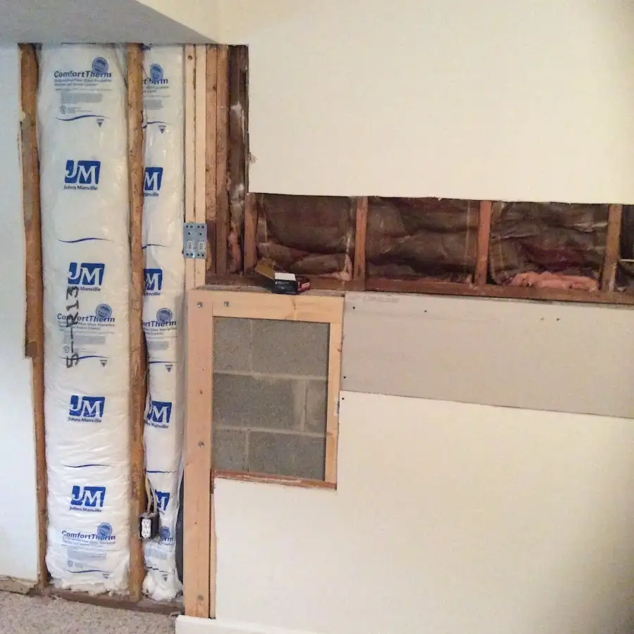 Wall insulation replacement during Contents Cleaning & Restoration in Doffing